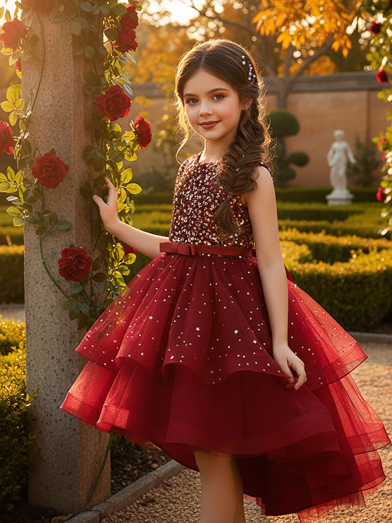 Baby Clothing On Sale - Baby Girl Princess Floral Sequins Dress