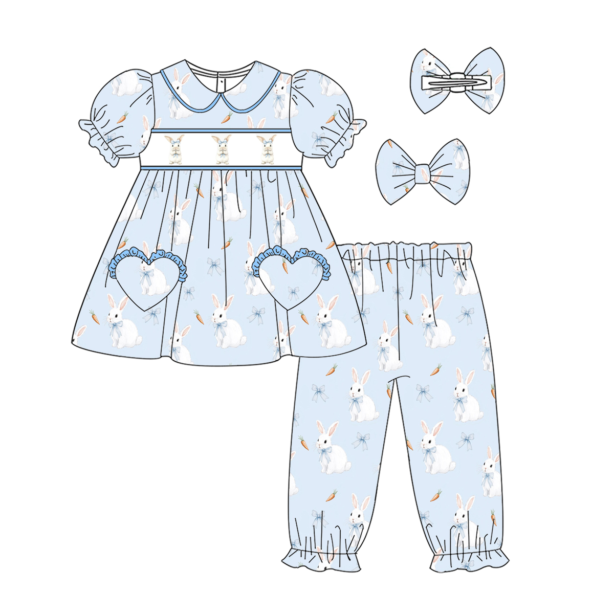 Baby Clothing Boutique - Boutique children's suit short-sleeved trousers girl's
