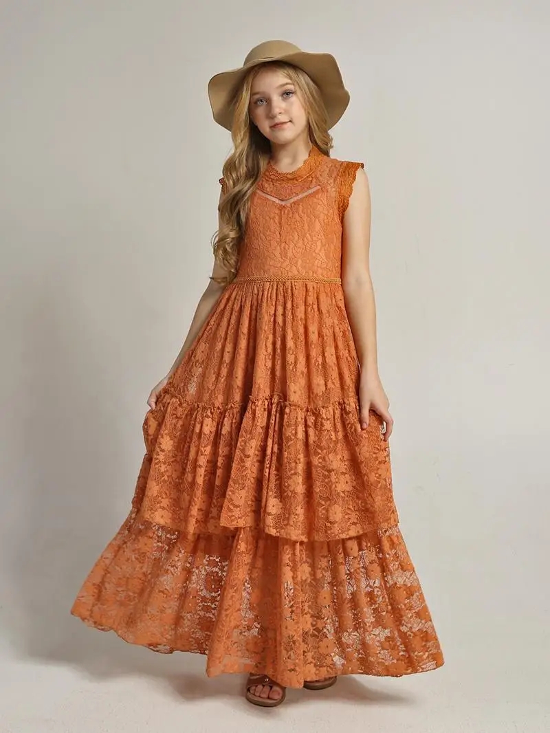 Baby Clothing On Sale - Girls Flower Dress Lace Cotton Dress