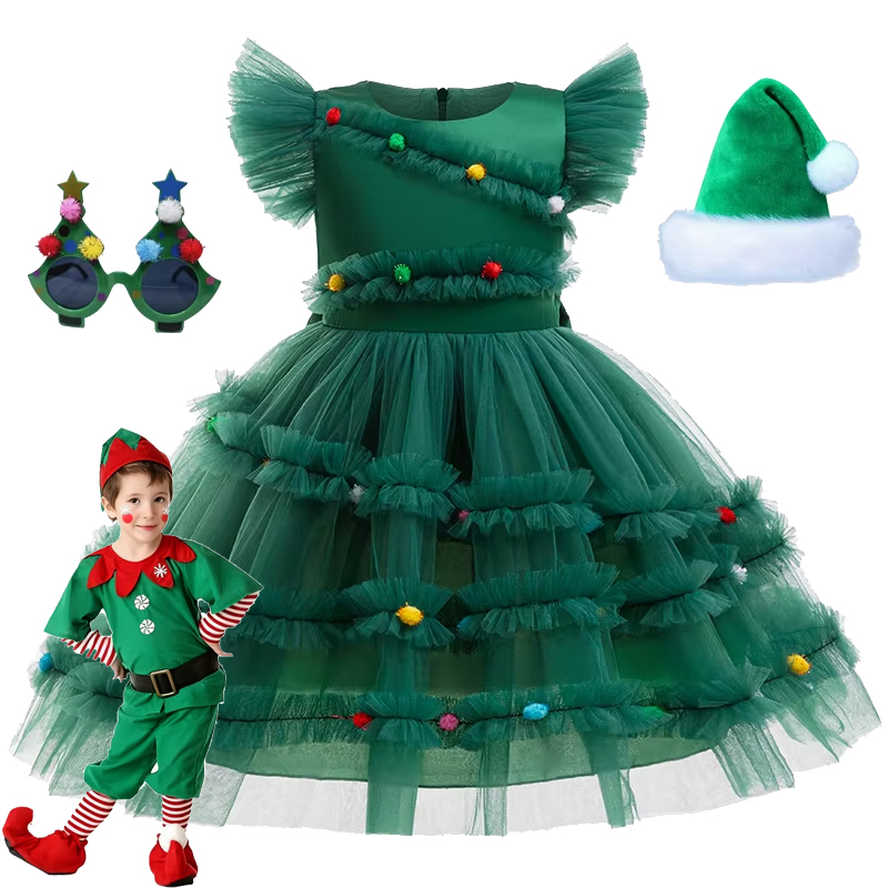 Baby Q Clothing - 2025 Christmas Girl Dress Cute Christmas