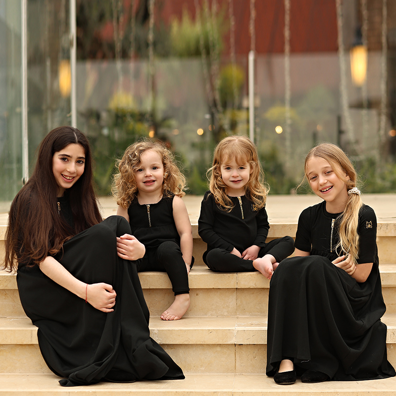 Baby Clothing For Summer - Summer Black Ribbed Family Matching Clothes