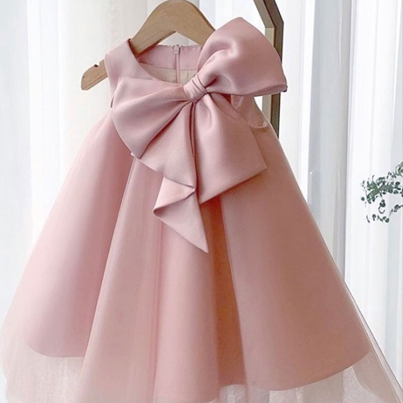 Mùa Hè 2021 Nơ Lớn Đầm Bé Gái  - đánh giá và giá Baby Clothing For Summer